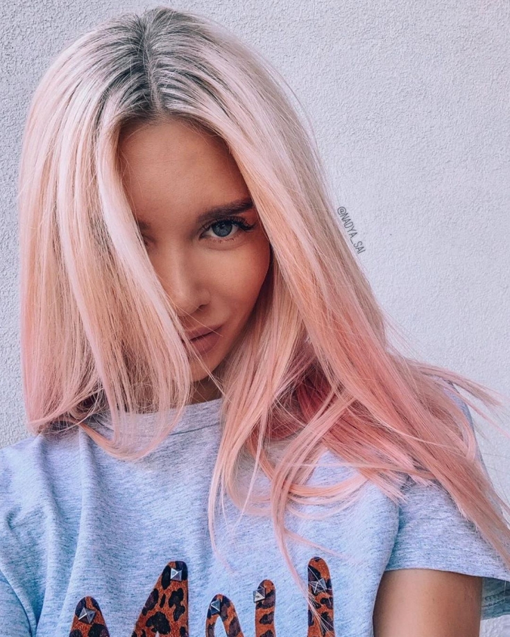 Cor do cabelo loiro rosa