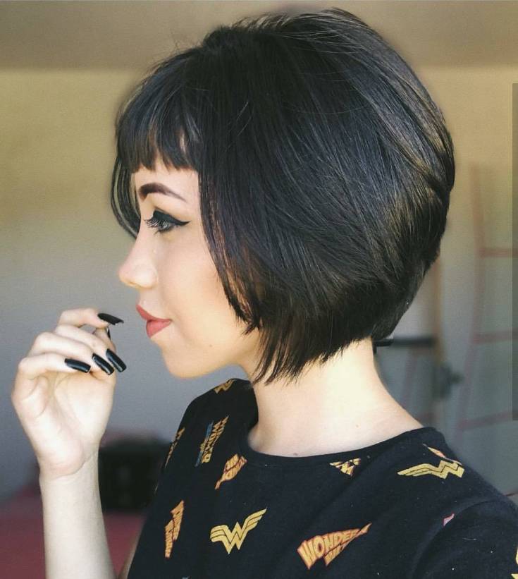 (+180 fotos) Cabelo preto para cabelo curto