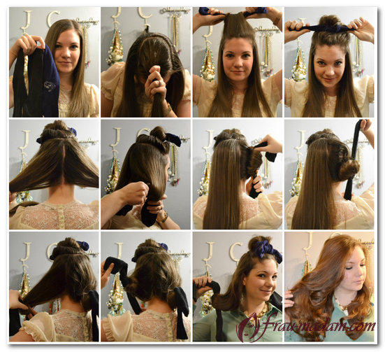 วิธีทำลอนผมด้วยถุงเท้า