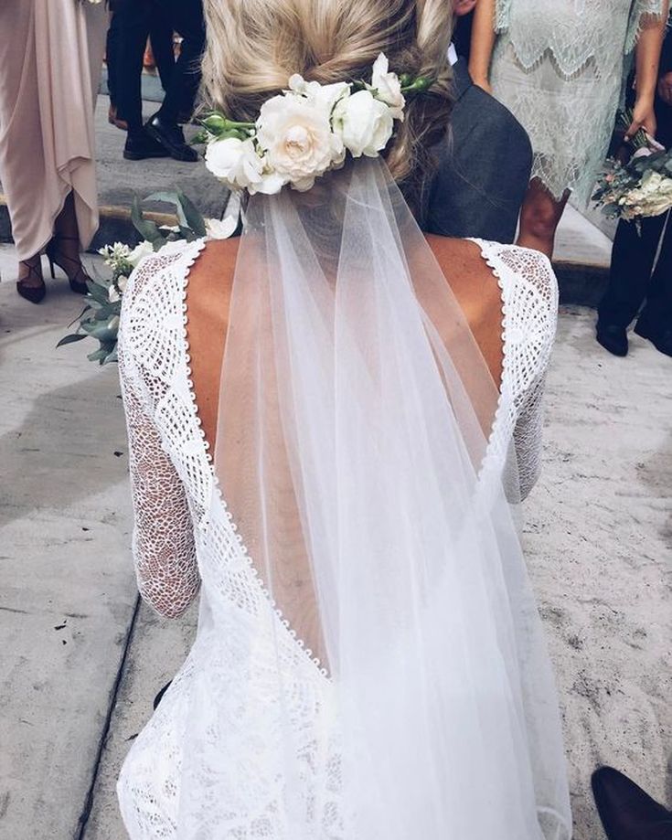 (+240 fotos) Penteados de casamento para cabelos longos com véu