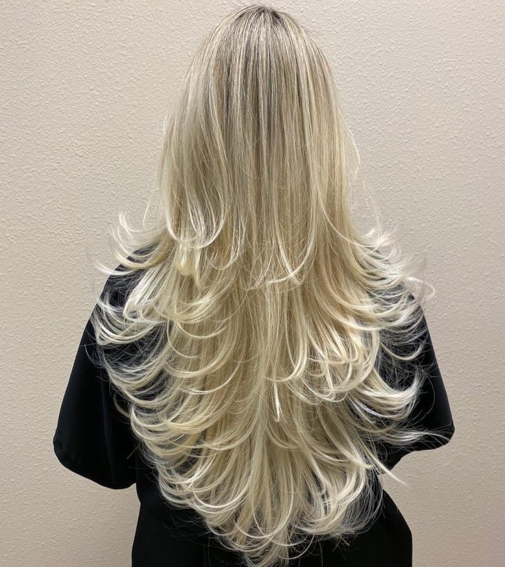 Cascata de corte de cabelo para cabelos longos