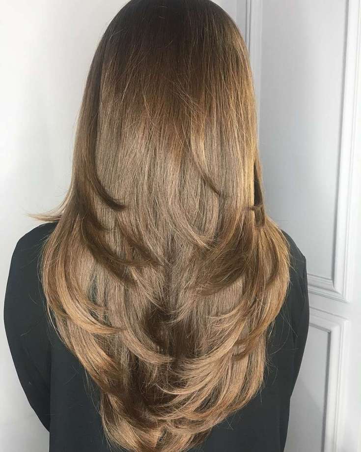 Cascata de corte de cabelo para cabelos longos