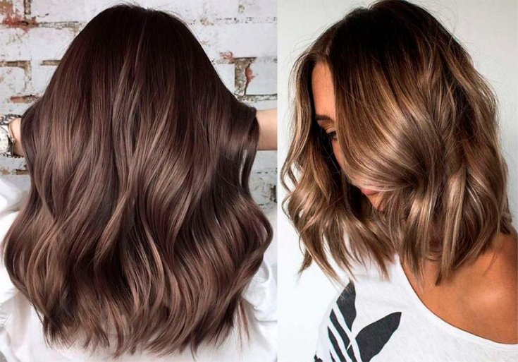 (+180 fotos) Shatush em cabelos escuros de comprimento médio