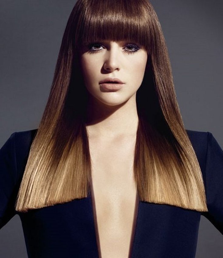 (+180 fotos) Shatush em cabelos escuros de comprimento médio