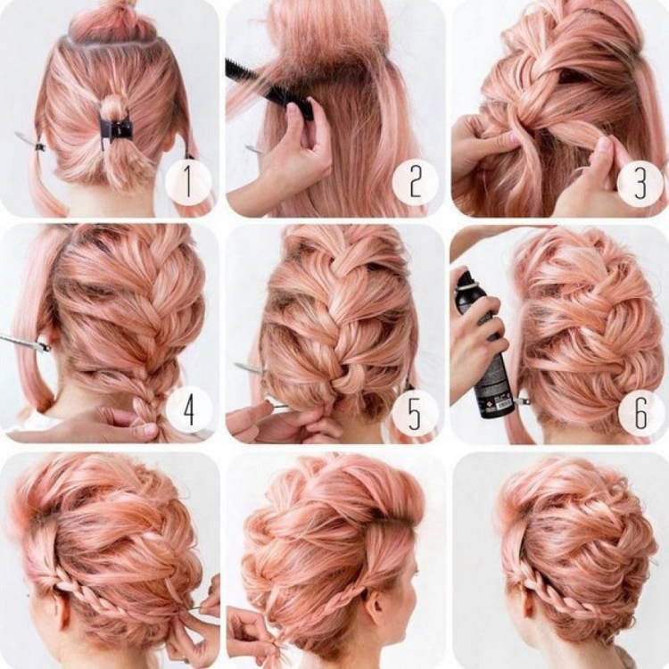 Penteados para o ano novo para cabelos médios, faça você mesmo em casa