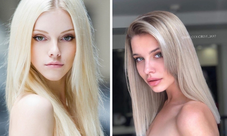 Cabelo leitoso com diferentes tons