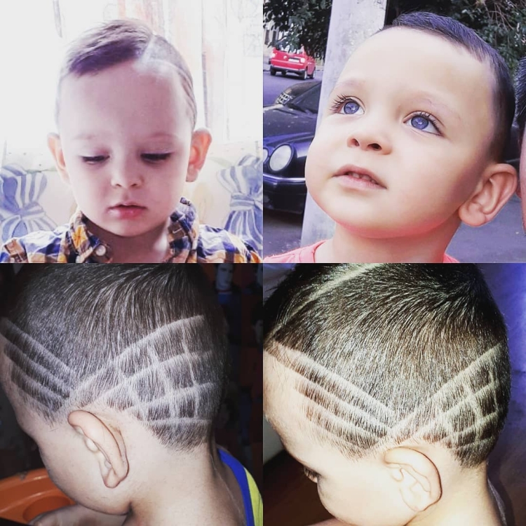 Corte de cabelo modelo faça você mesmo para meninos com uma máquina de escrever em casa