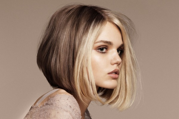 Coloração elegante em cortes de cabelo bob para cabelos escuros e claros