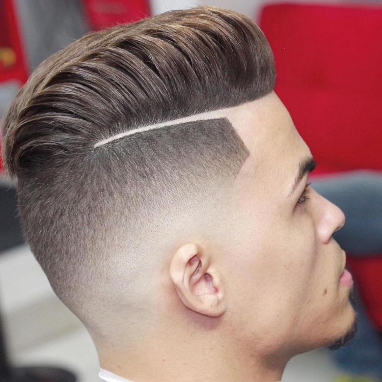 Cortes de cabelo masculinos com têmporas raspadas com nomes e exemplos