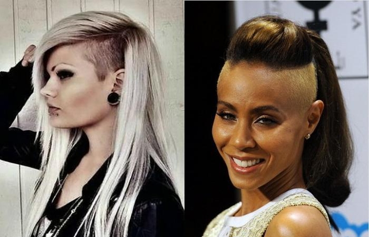 Corte de cabelo feminino com têmporas raspadas