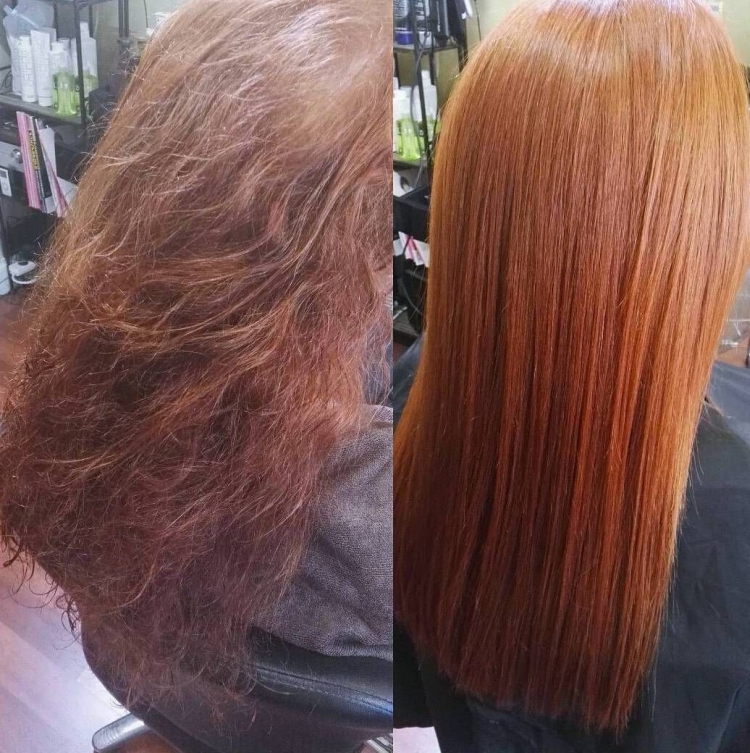 Alisamento de cabelo de queratina