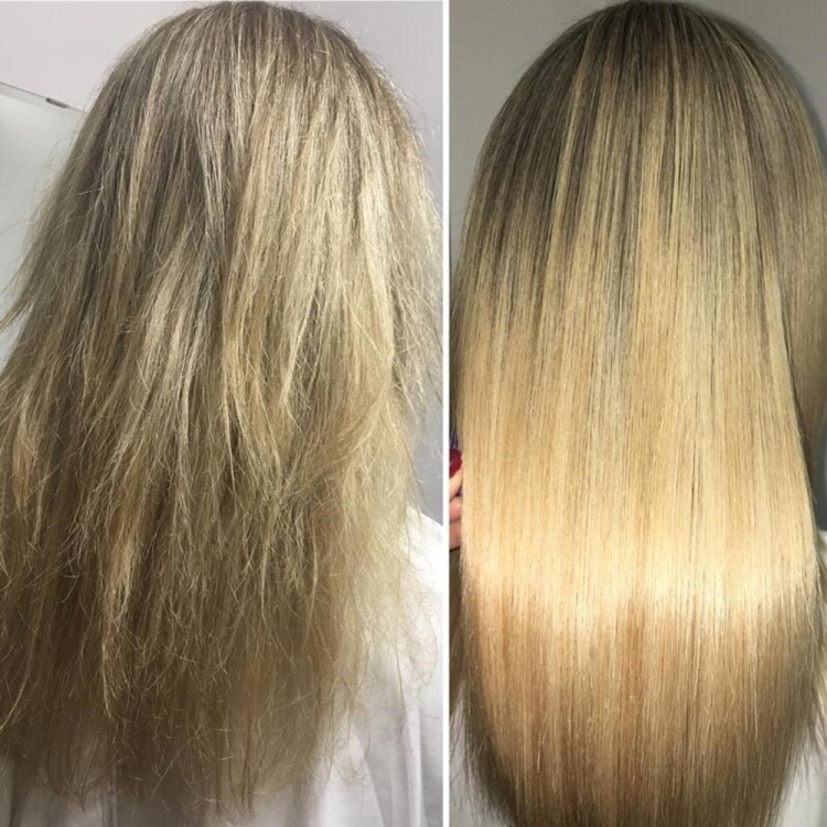 Alisamento de cabelo de queratina