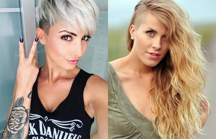 Corte de cabelo feminino com têmporas raspadas