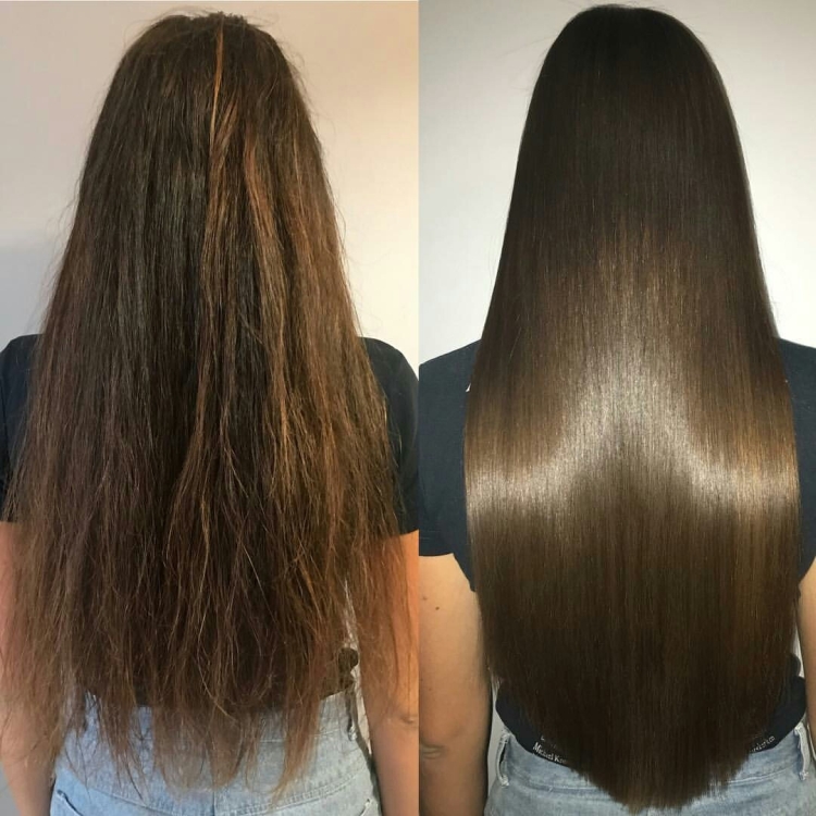 Alisamento de cabelo de queratina