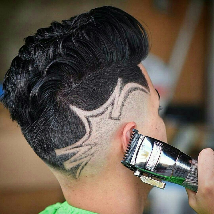 Idéias de penteados com desenhos na cabeça para meninos