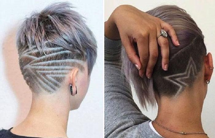 Corte de cabelo feminino com têmporas raspadas