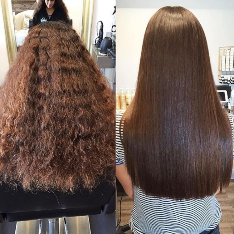 Alisamento de cabelo de queratina