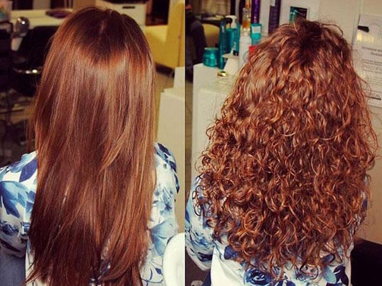 Bobinas de cabelo com permanente