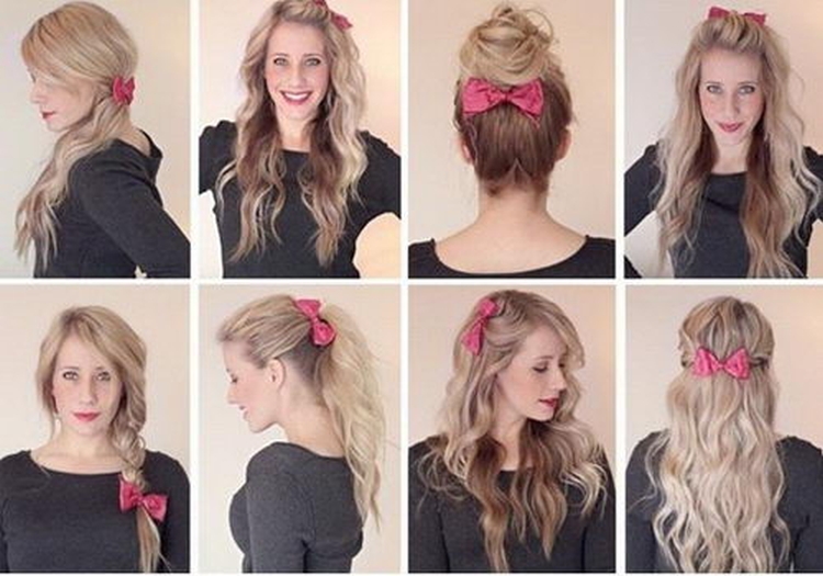 Penteado com grampo de cabelo com presilhas