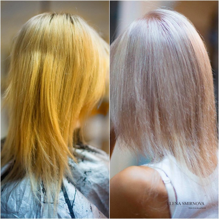 Remova o amarelecimento após a coloração