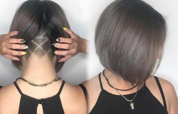 Desenho na parte de trás da cabeça raspada em meninas