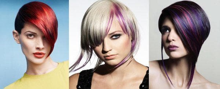 Destaques coloridos para cabelo curto