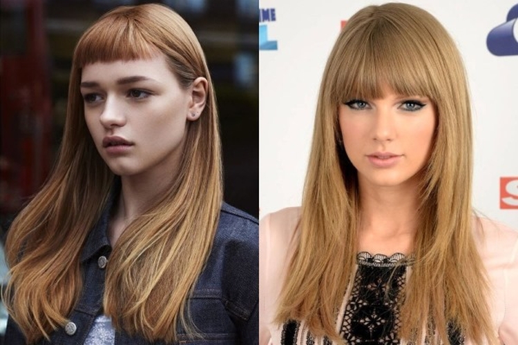 Corte de cabelo para cabelo comprido com franja