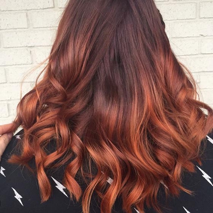 Foto colorida de cabelo mogno