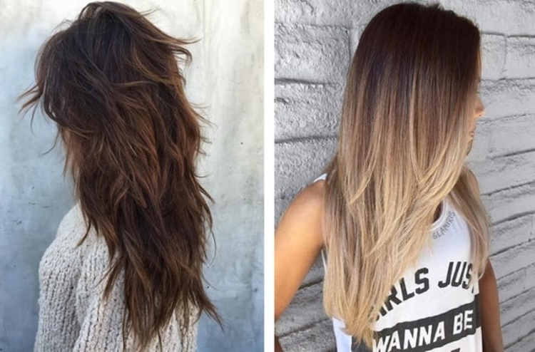 Corte de cabelo para cabelo comprido com franja