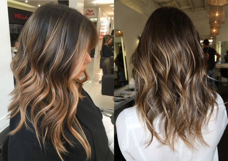 Foto de coloração de cabelo complexa para morenas