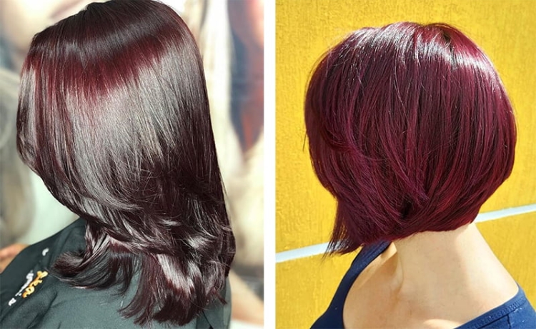 Cabelo cor de vinho