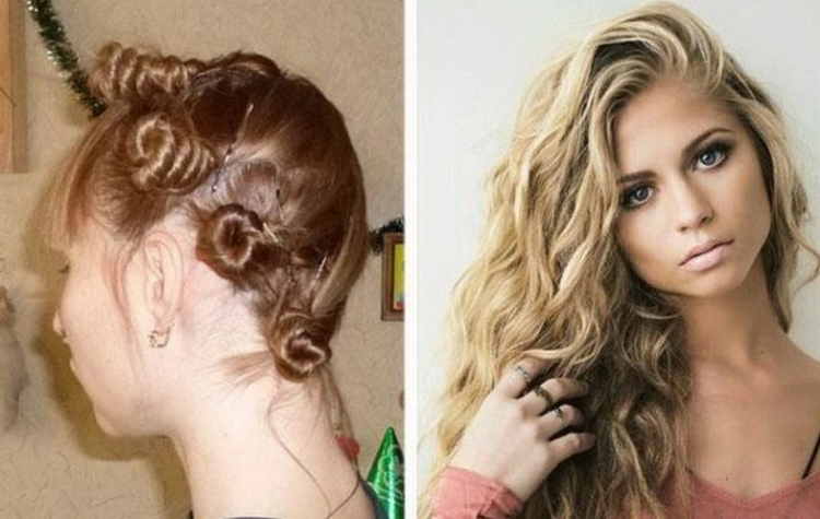 Penteado com cachos para cabelo médio