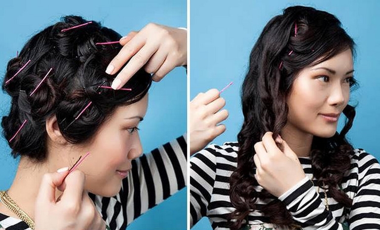 Penteado com cachos para cabelo médio