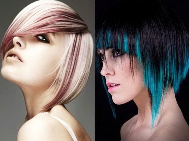 Destaques coloridos para cabelo curto