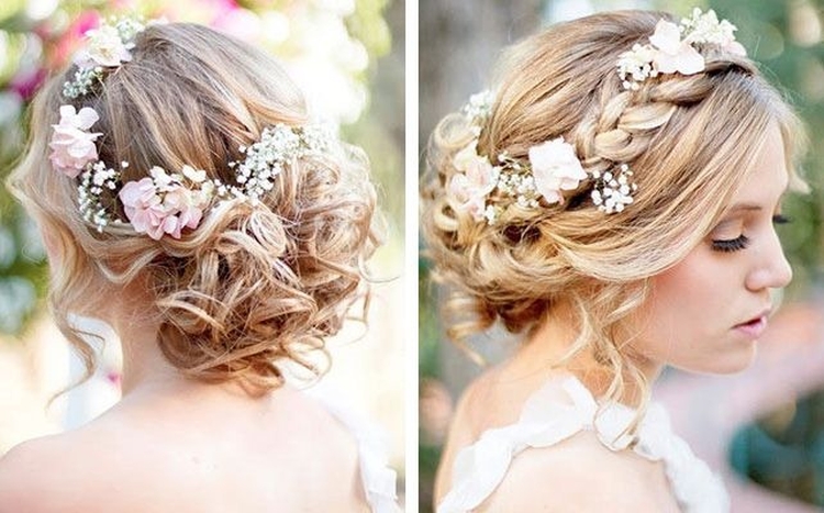 Penteados de casamento para cabelo médio com véu com franja
