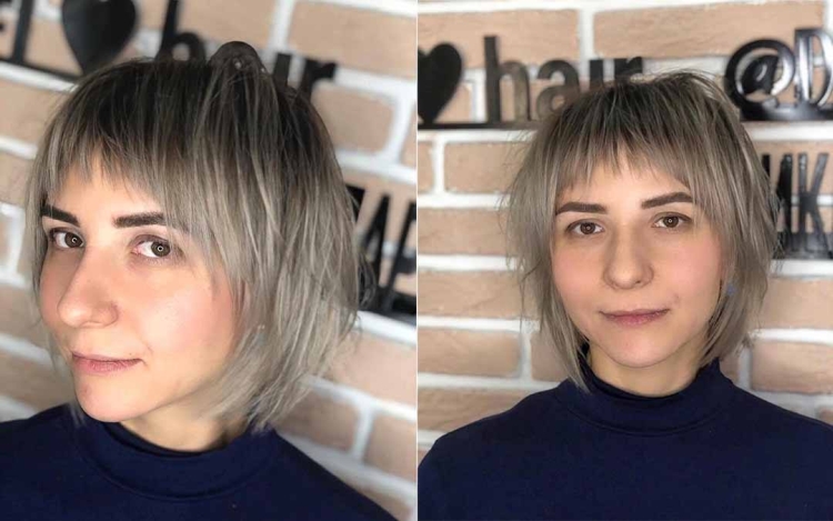 Corte de cabelo desgrenhado para cabelo médio