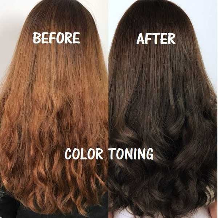 Tonificação do cabelo antes e depois das fotos
