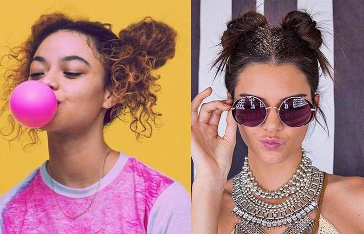 Dois cachos na cabeça nas laterais