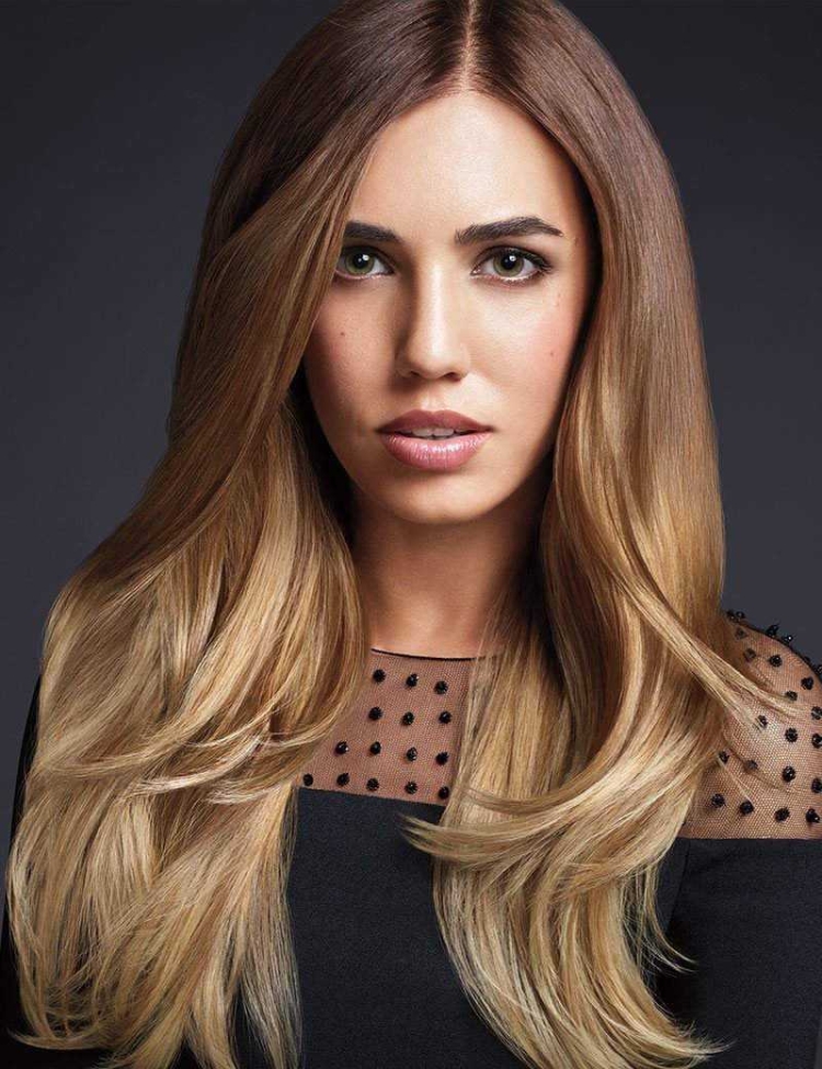 Cabelo castanho com pontas brancas