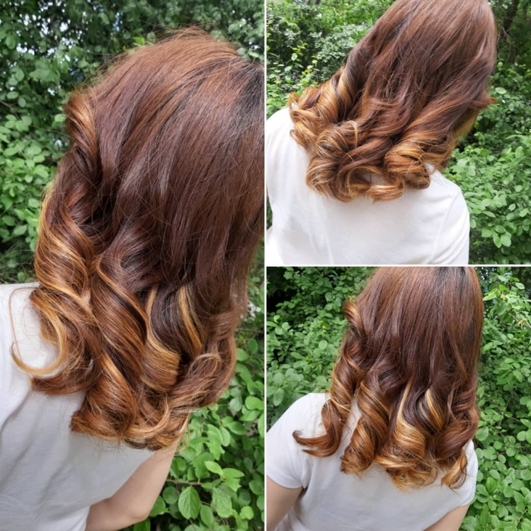 Cabelo castanho com pontas brancas