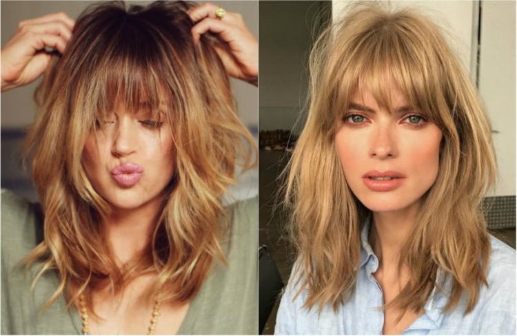 Corte de cabelo desgrenhado para cabelo médio