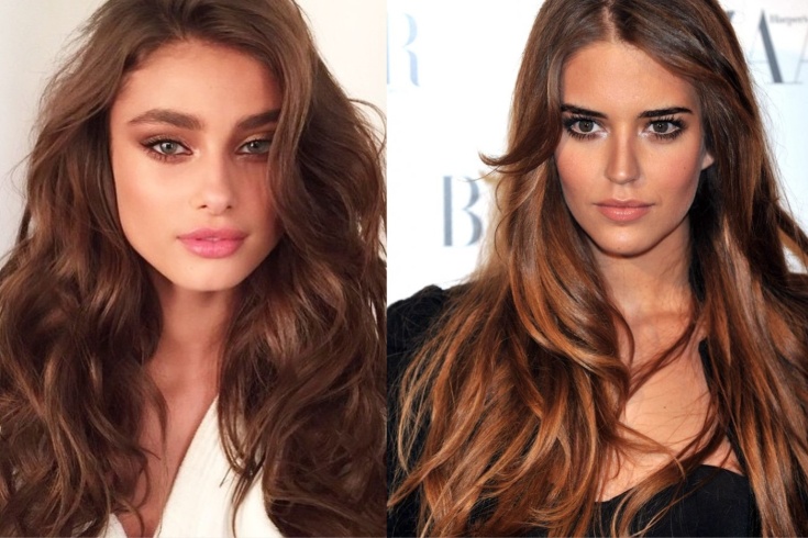 Cores de cabelo da moda para mulheres de cabelos castanhos e a paleta e recomendações para tingimento