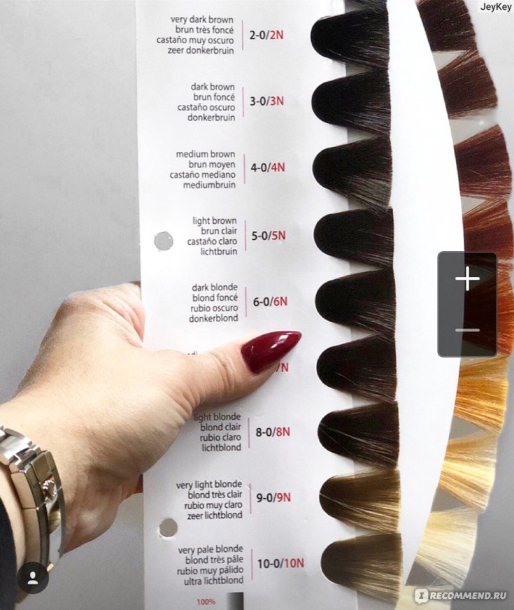 Fundo clareador de cabelo (cartela de cores)