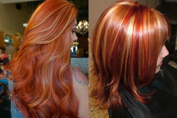 (+70 foto) Cabelo ruivo com mechas